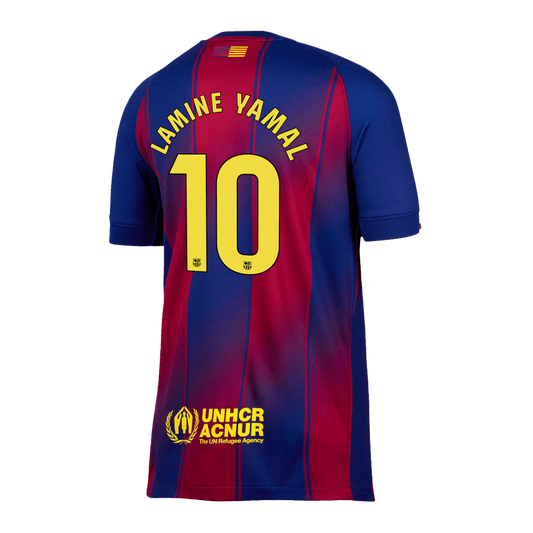 LAMINE YAMAL #10 Barcelona Home Soccer Jersey 2025/26 Red&Blue