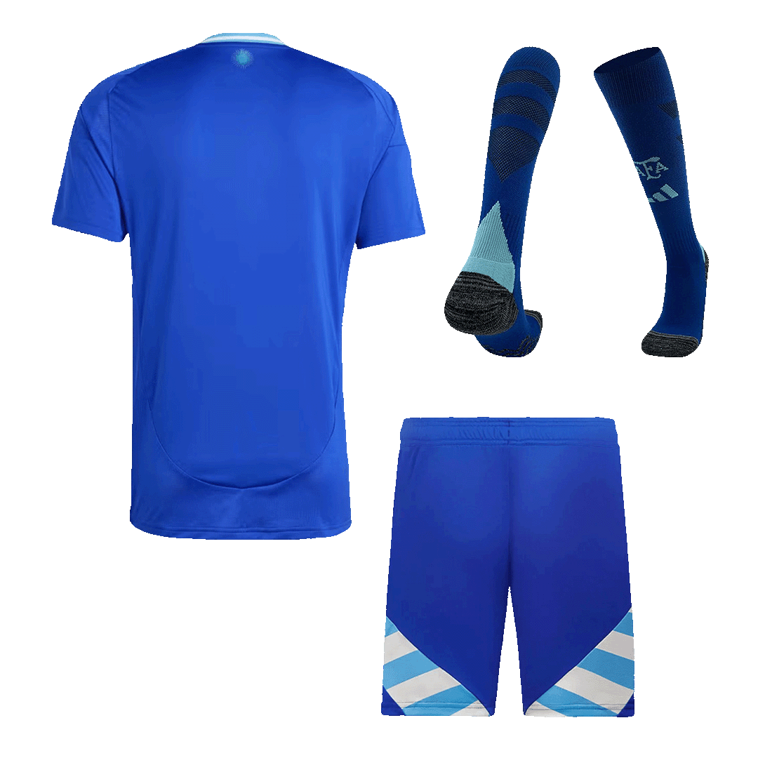 Men's Argentina Away Soccer Jersey Kit (Jersey+Shorts+Socks) 2024