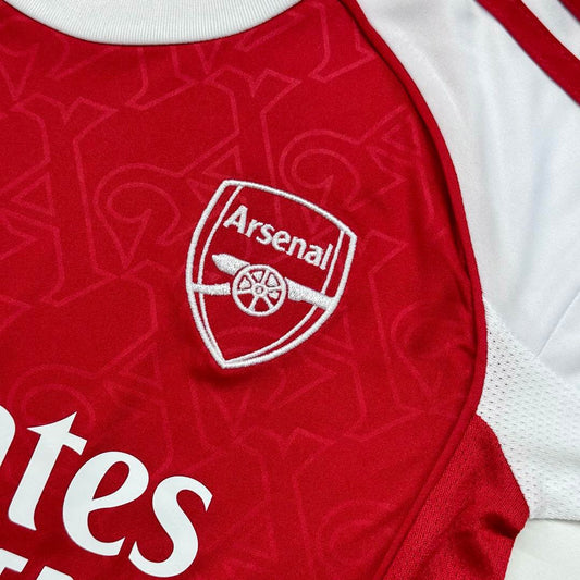 Kid's Arsenal Home Soccer Jersey Kit(Jersey+Shorts) 2025/26 Red