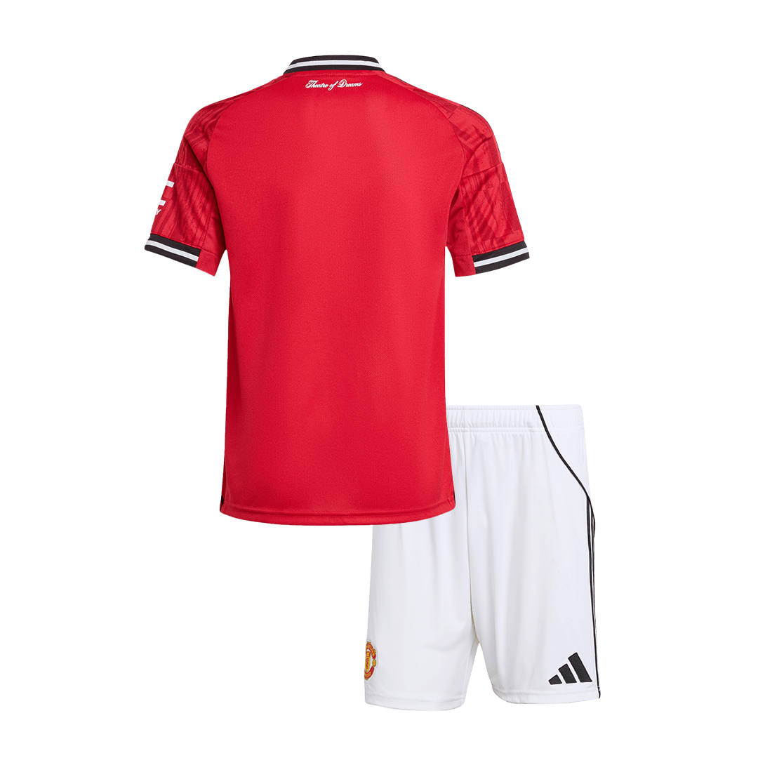 Kid's Manchester United Home Soccer Jersey Kit(Jersey+Shorts) 2025/26 Red