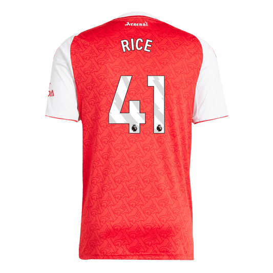 RICE #41 Arsenal Home Soccer Jersey 2025/26 Red