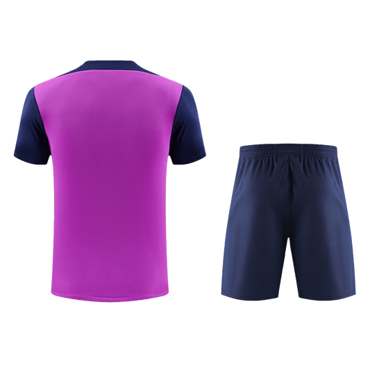 Barcelona Pre-Match Training Soccer Jersey Kit(Jersey+Shorts) 2025/26 Purple