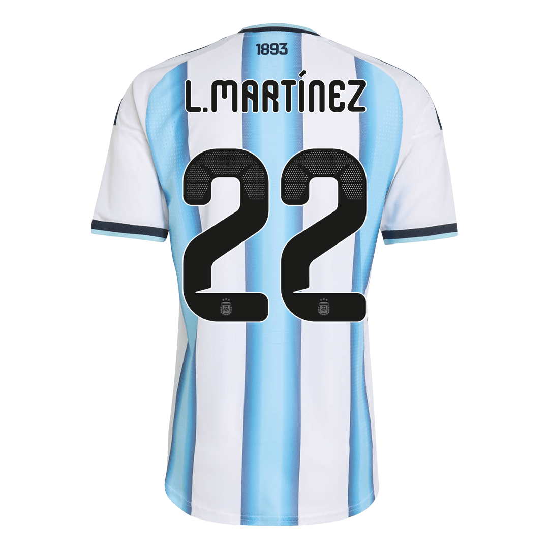 Men's Argentina L.MARTÍNEZ #22 Home Shirt 2026 World Cup - Slim Fit