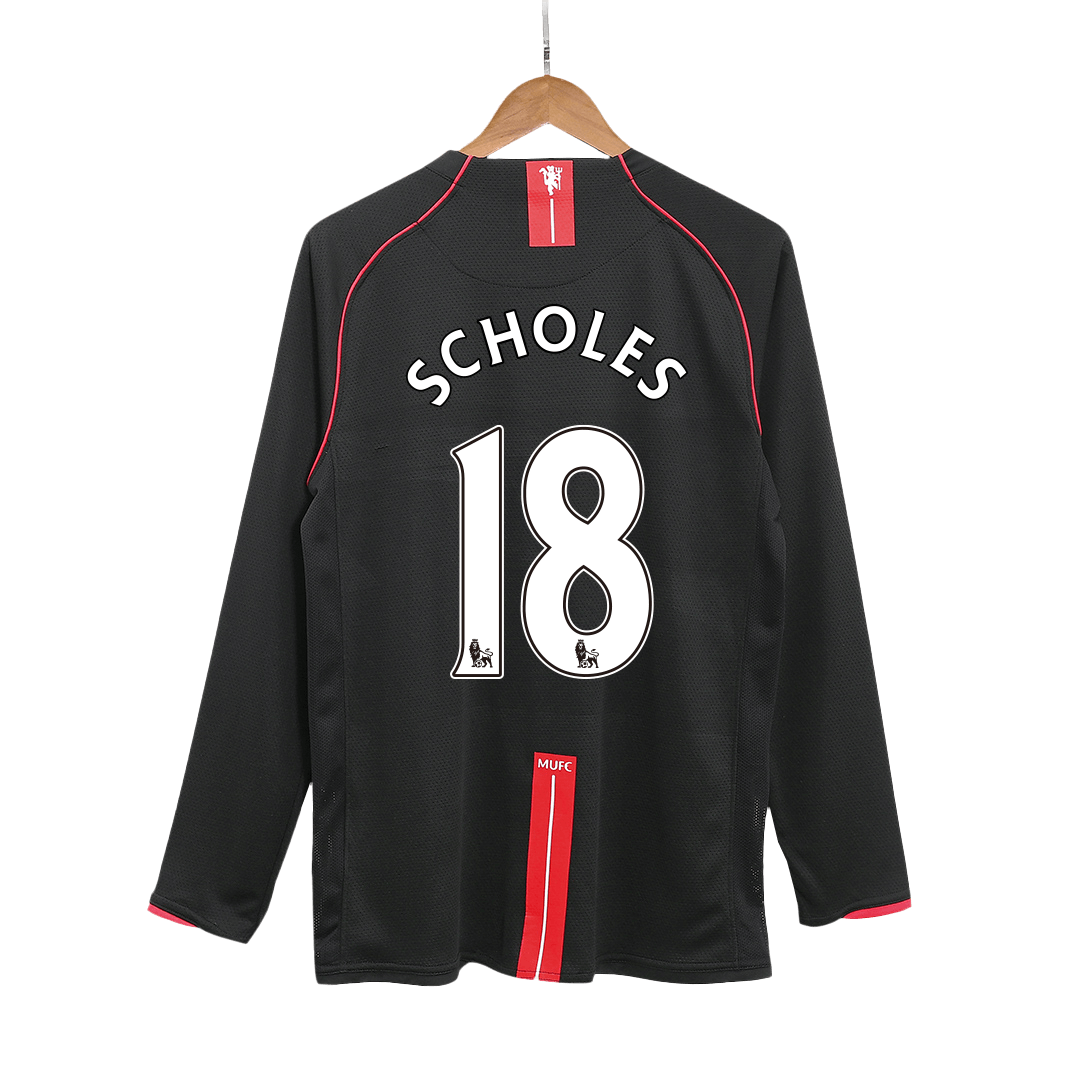Retro SCHOLES #18 2007/08 Manchester United Away Long Sleeve
