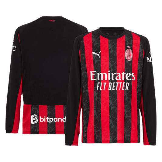 AC Milan Home Long Sleeve Soccer Jersey 2025/26