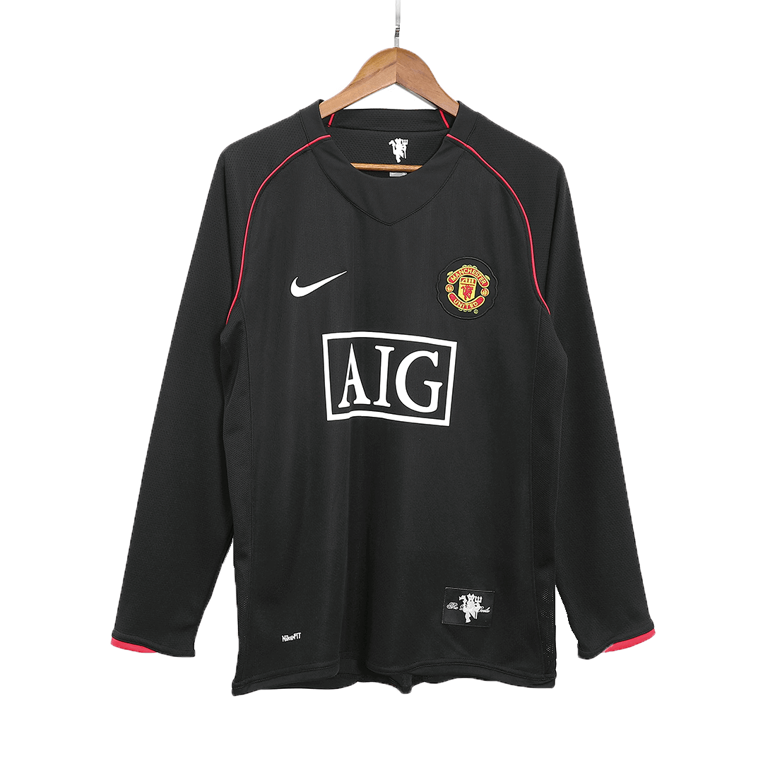 Retro RONALDO #7 2007/08 Manchester United Away Long Sleeve Soccer Jersey