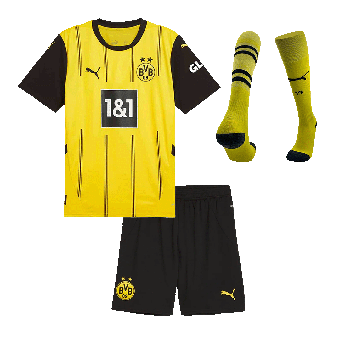 Kid's Borussia Dortmund Home Soccer Jersey Kit(Jersey+Shorts+Socks)