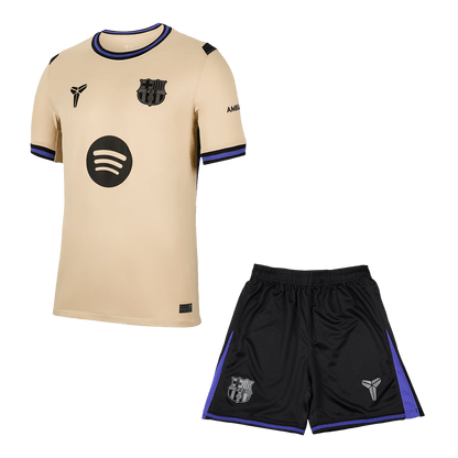 Barcelona Away Soccer Jersey Kit(Jersey+Shorts) 2025/26 Yellow&Black