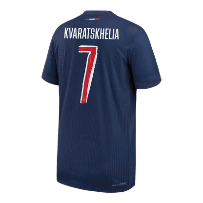 Authentic KVARATSKHELIA #7 PSG Home Soccer Jersey 2024/25 Navy - UCL