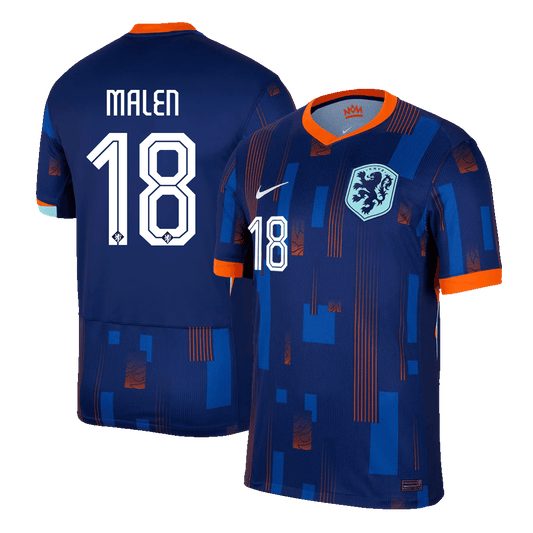 MALEN #18 Netherlands Away Soccer Jersey Euro 2024