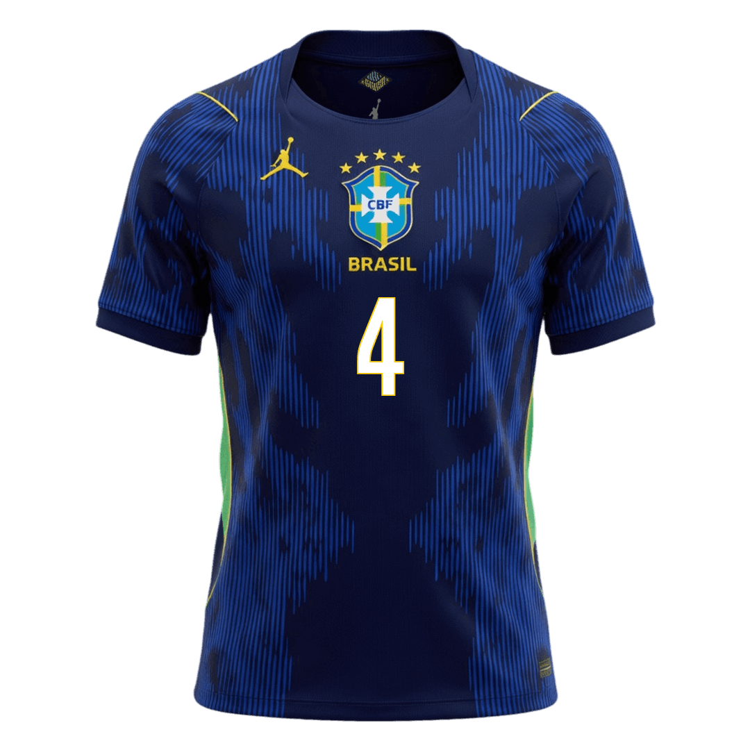 MARQUINHOS #4 Brazil Away Football Shirt World Cup 2026 Navy