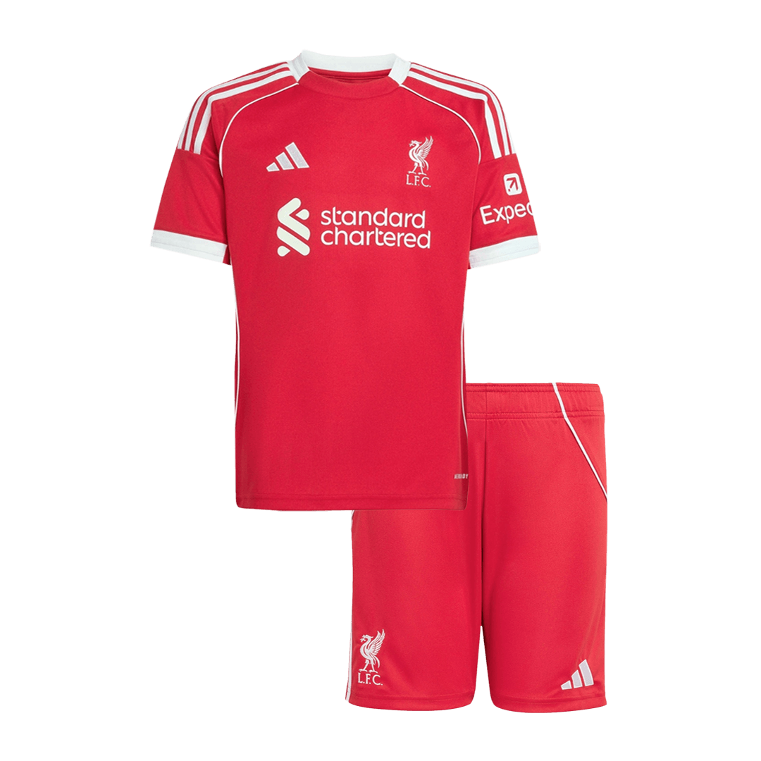 Kid's Liverpool Home Soccer Jersey Kit(Jersey+Shorts) 25/26 Red
