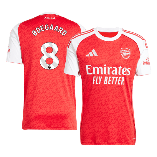 #8 Arsenal Home Soccer Jersey 2025/26 Red