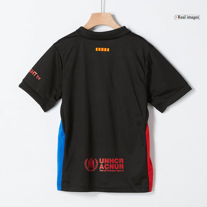 Kid's Barcelona Away Football Shirt Kit(Shirt+Shorts) 2024/25 - Spotify Logo Without Text