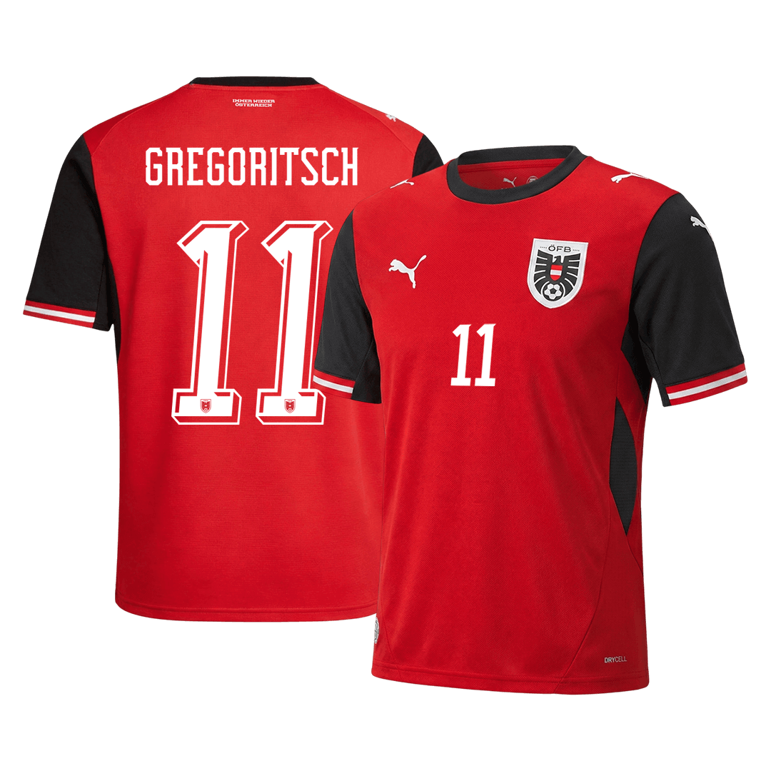 Men's Austria GREGORITSCH Home Jersey #11 World Cup 2026