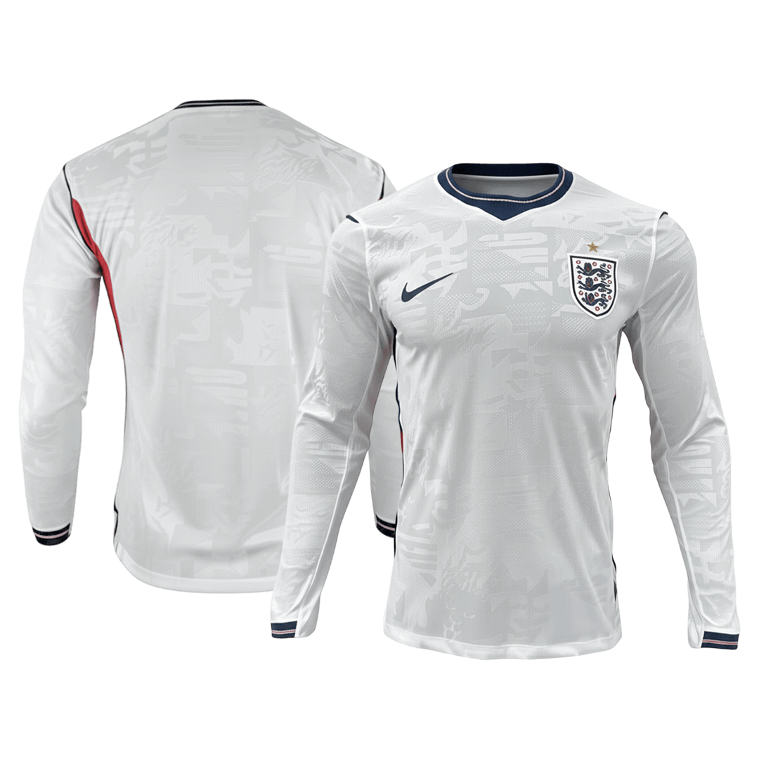 Authentic England Home Long Sleeve Soccer Jersey 2026