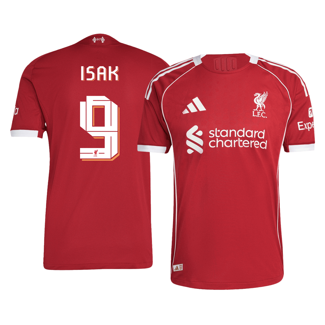 ISAK #9 Authentic Liverpool Home Soccer Jersey 25/26 Red - UCL