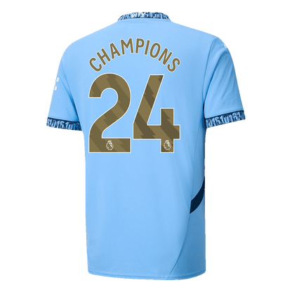 CHAMPIONS #24 Manchester City Home Football Shirt