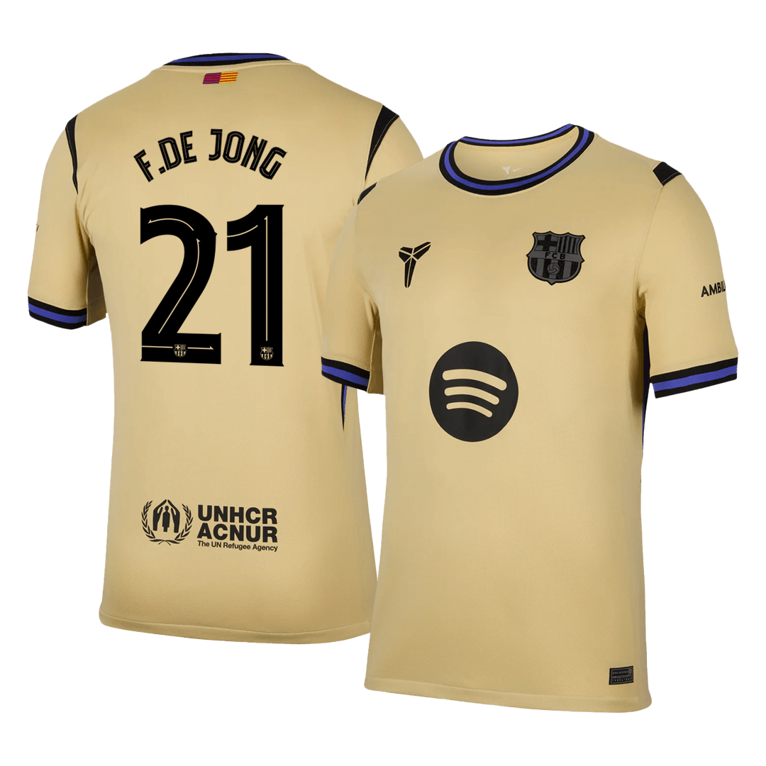 F.DE JONG #21 Barcelona Away Soccer Jersey 2025/26 Yellow - UCL
