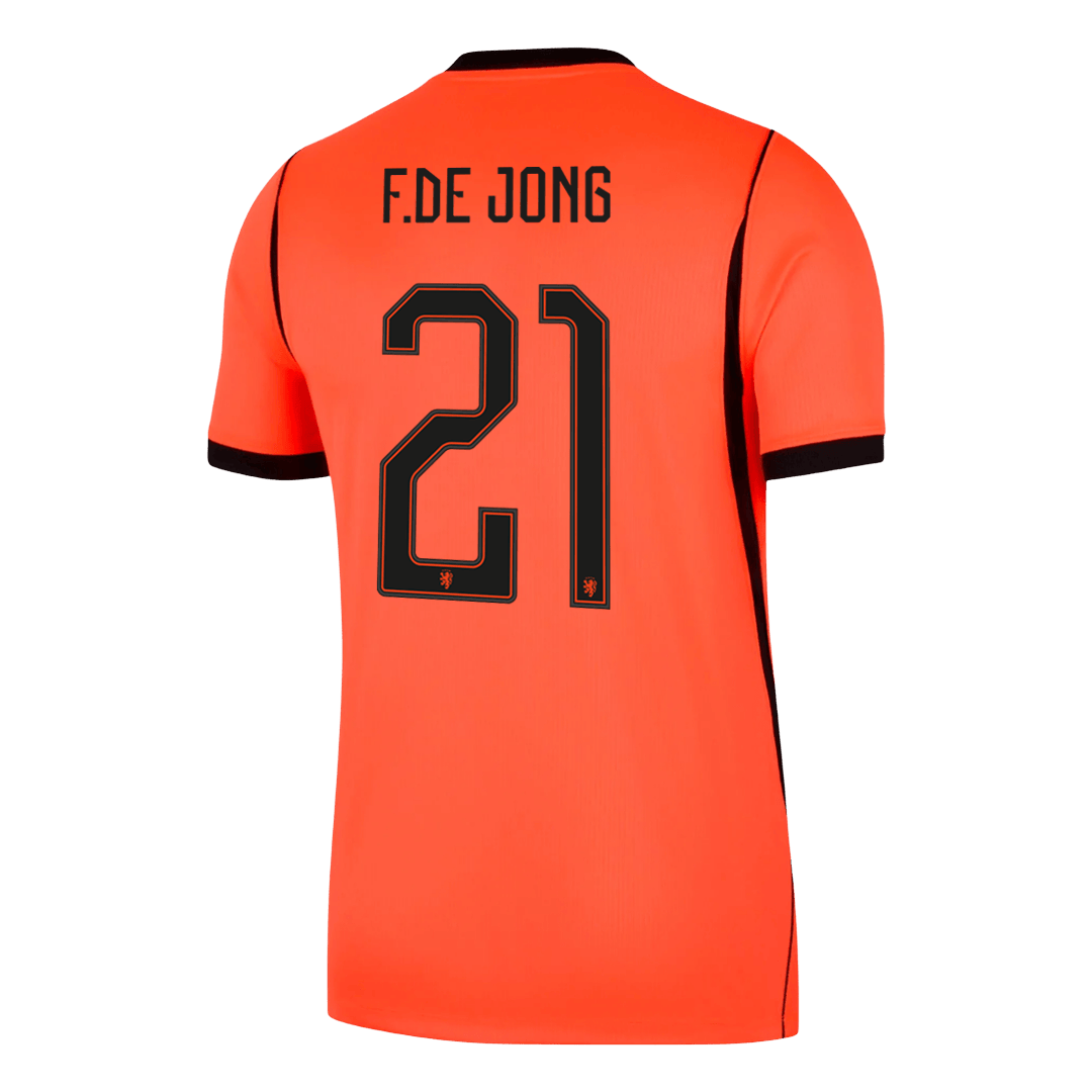 F.DE JONG #21 Netherlands Home Football Shirt World Cup 2026 Orange