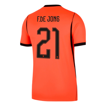 F.DE JONG #21 Netherlands Home Football Shirt World Cup 2026 Orange