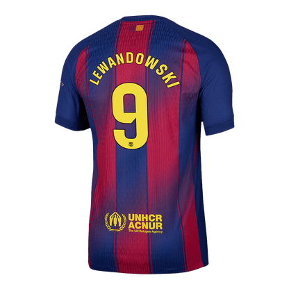 Authentic LEWANDOWSKI #9 Barcelona Home Soccer Jersey 2025/26 Red&Blue