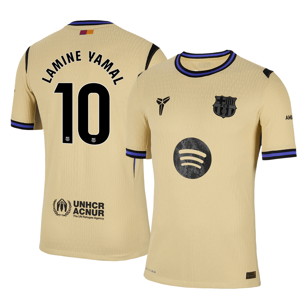 LAMINE YAMAL #10 Authentic Barcelona Away Soccer Jersey 2025/26 Yellow - UCL