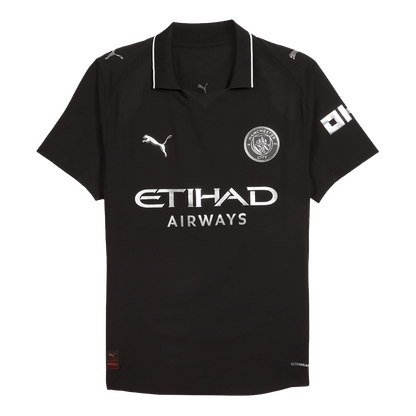 Authentic RODRIGO #16 Manchester City Away Soccer Jersey 2025/26 Black
