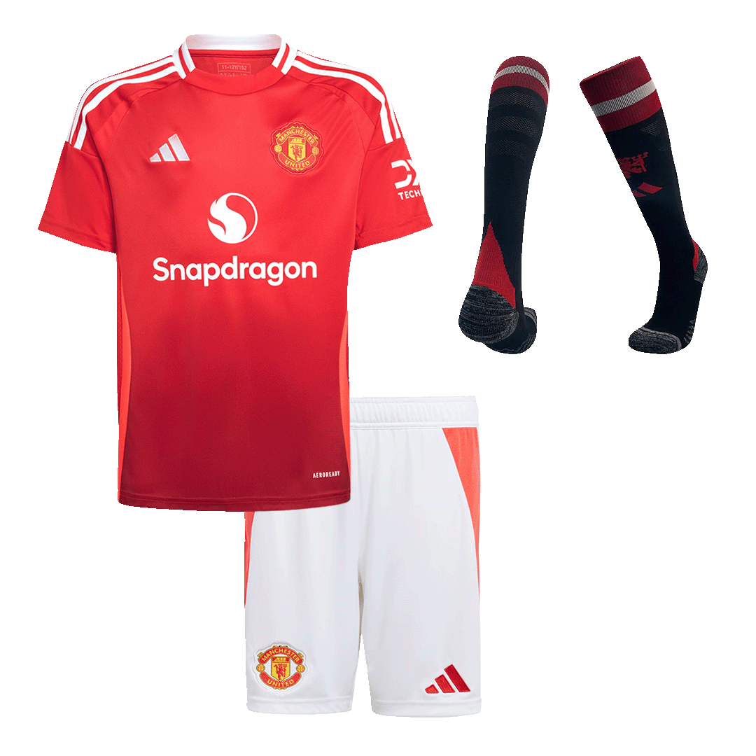 Kid's Manchester United Home Football Shirt Kit (Shirt+Shorts+Socks) 2024/25