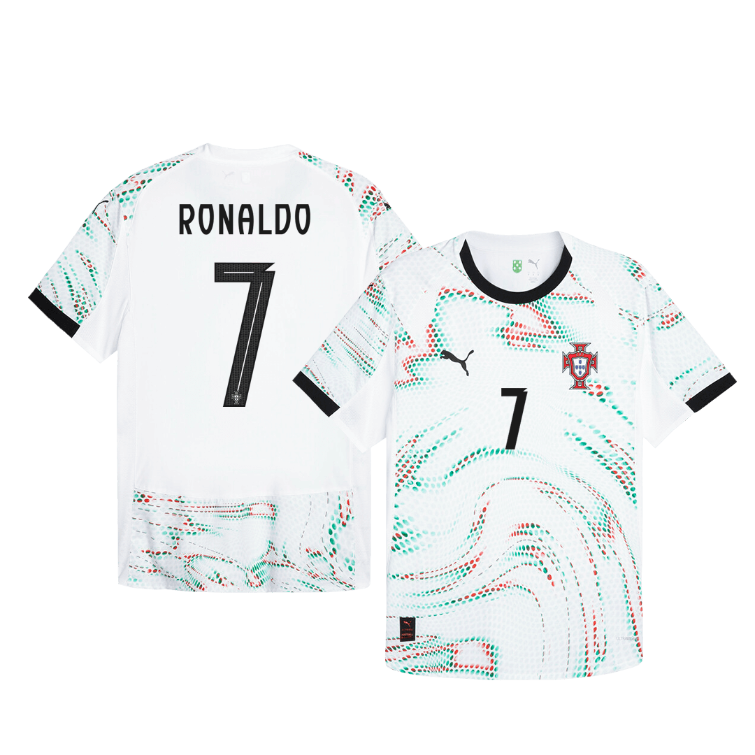 Authentic RONALDO #7 Portugal Away Soccer Jersey 2025 White