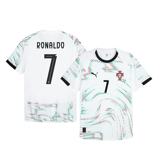 Authentic RONALDO #7 Portugal Away Soccer Jersey 2025 White