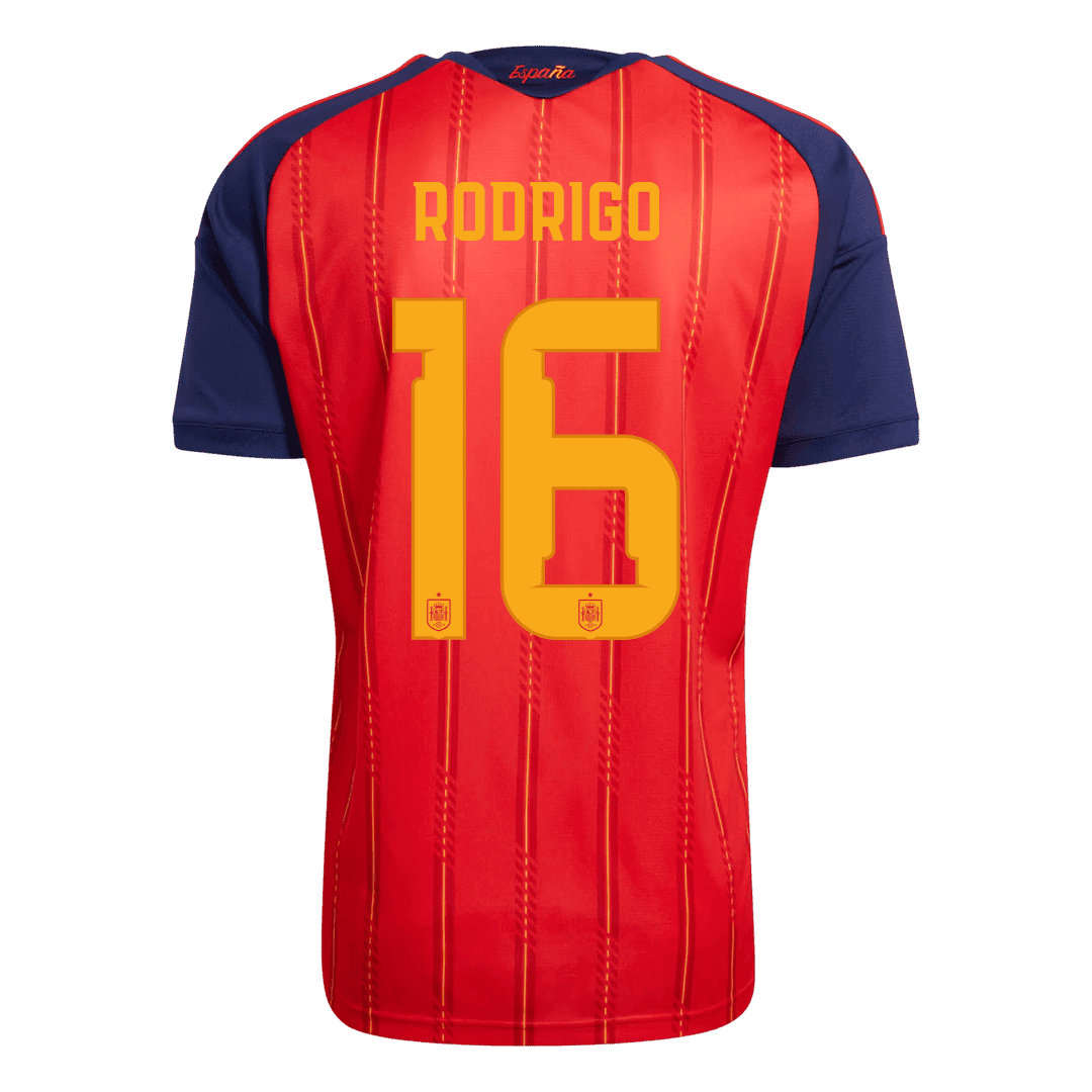 RODRIGO #16 Spain Champion Edition Home Soccer Jersey World Cup 2026 Red