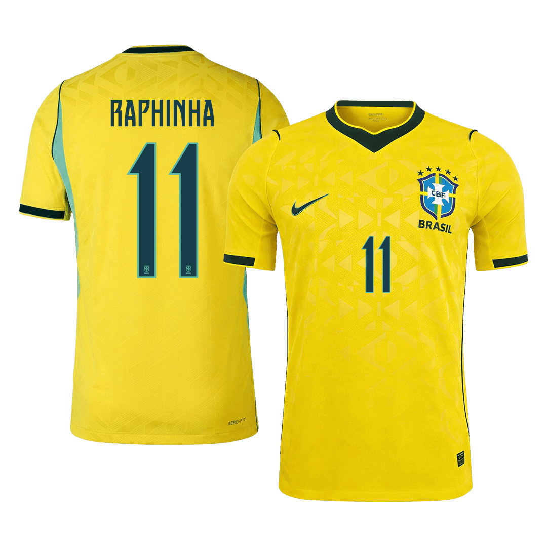 Authentic RAPHINHA #11 Brazil Home Football Shirt 2026