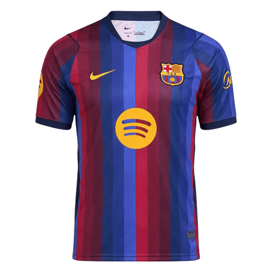 LAMINE YAMAL#10 Men Fan 26/27 Barcelona Home Soccer Jersey Short Sleeve Blue&Garnet -UCL
