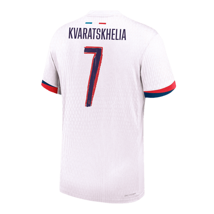 Authentic KVARATSKHELIA #7 PSG Away Soccer Jersey 2024/25 White - UCL