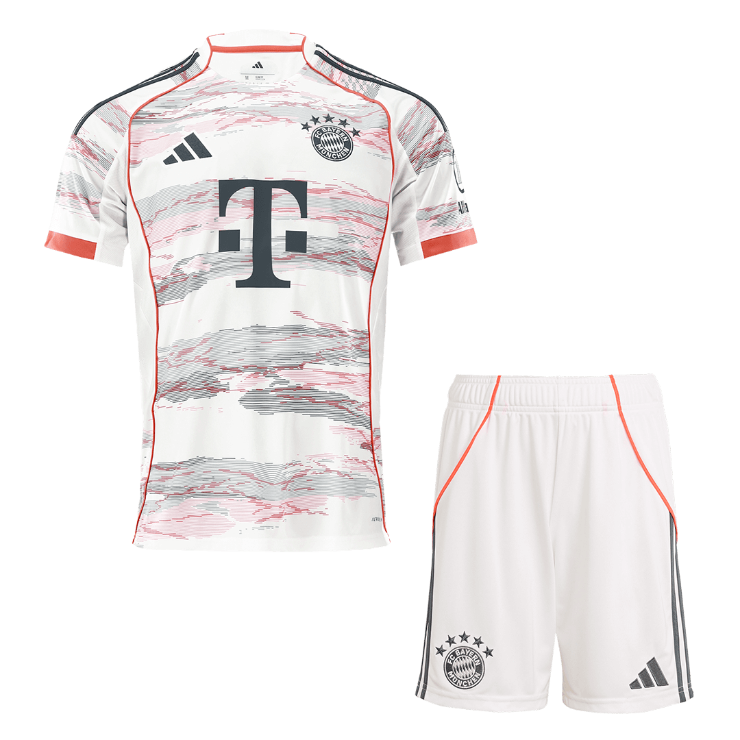 Bayern Munich Away Soccer Jersey Kit(Jersey+Shorts) 2025/26 White