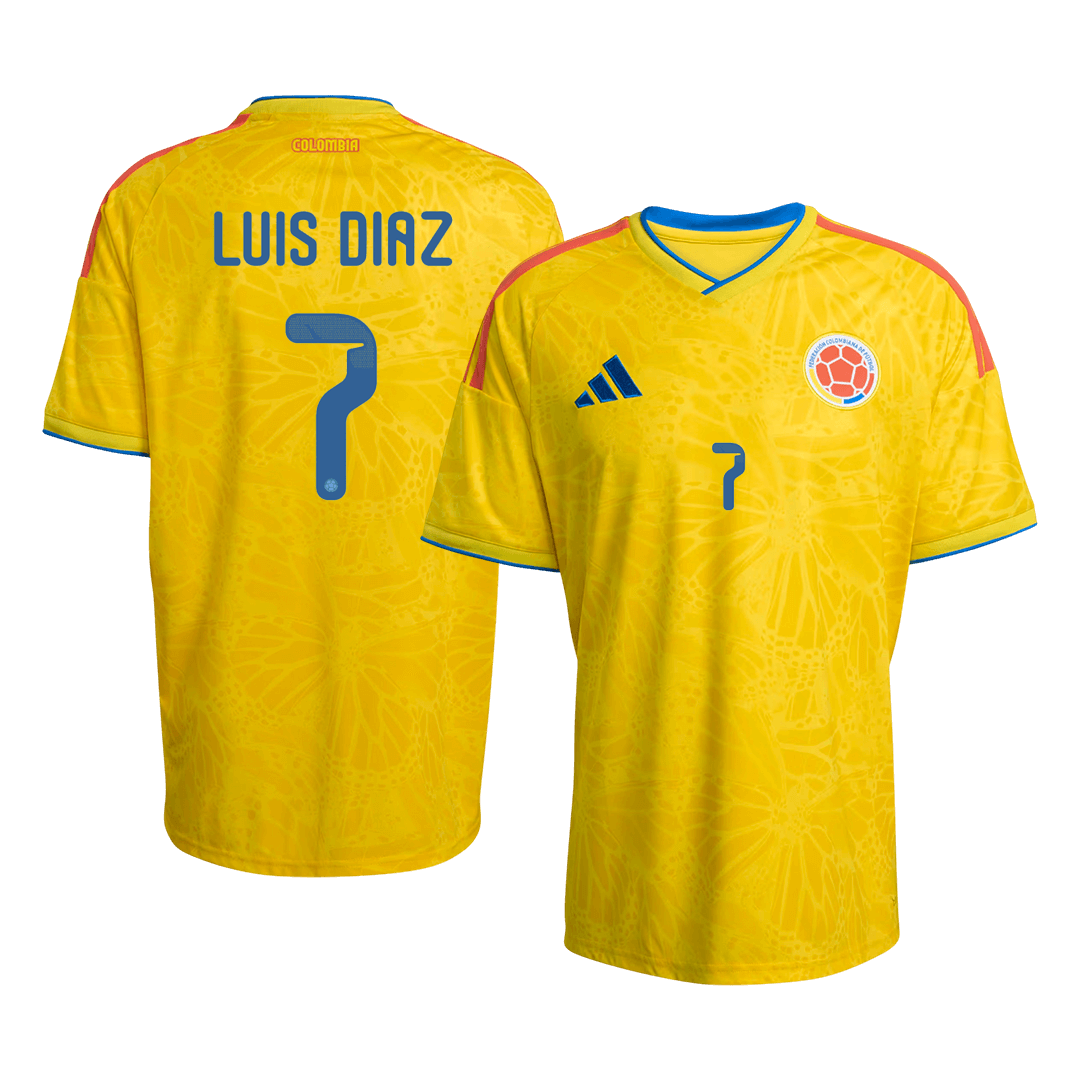 Men's Colombia LUIS DíAZ Home Jersey #7 World Cup 2026