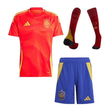 Spain Home Soccer Jersey Kit(Jersey+Shorts+Socks) Euro 2024