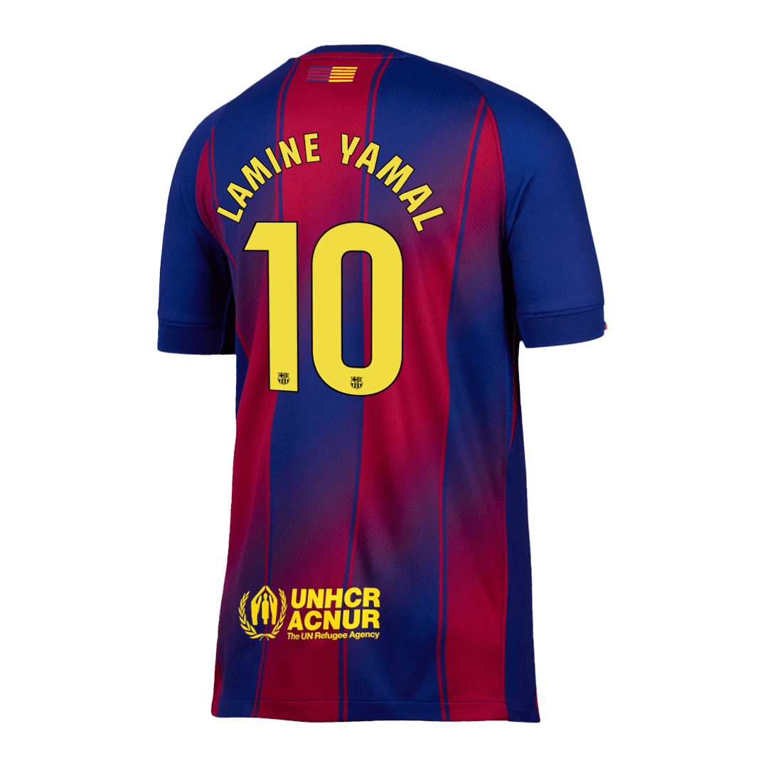 LAMINE YAMAL #10 Barcelona Home Soccer Jersey 2025/26 Red&Blue