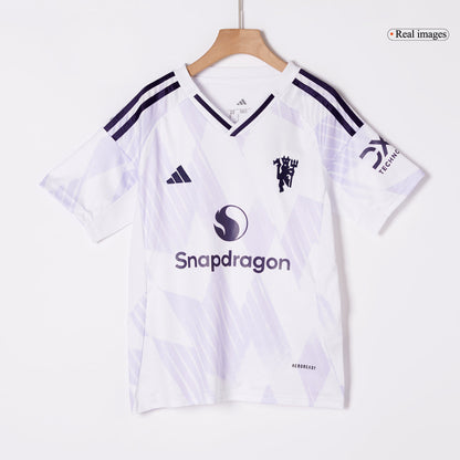 Kid's Manchester United Away Soccer Jersey Kit(Jersey+Shorts+Socks) 2025/26 White
