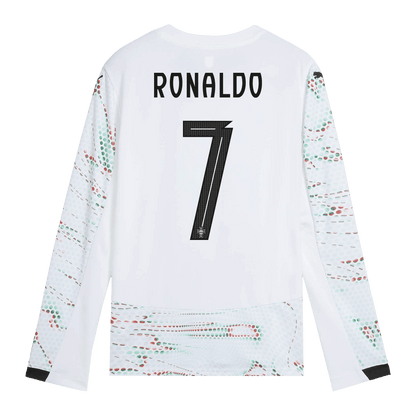RONALDO #7 Portugal Away Long Sleeve Soccer Jersey 2025 White