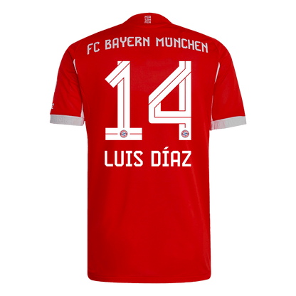 Authentic LUIS DÍAZ #14 Bayern Munich Home Soccer Jersey 2025/26 Red