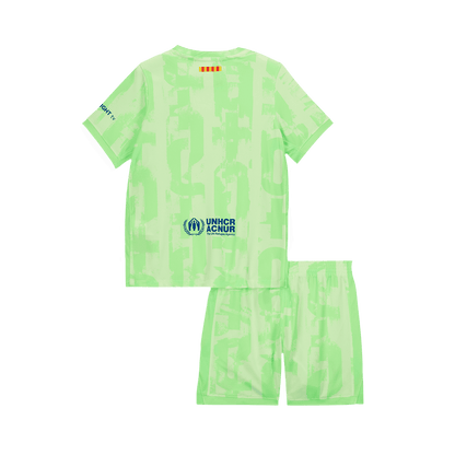 Kid's Barcelona Third Away Football Shirt Kit(Shirt+Shorts) 2024/25 - UCL (Spotify Logo Without Text)