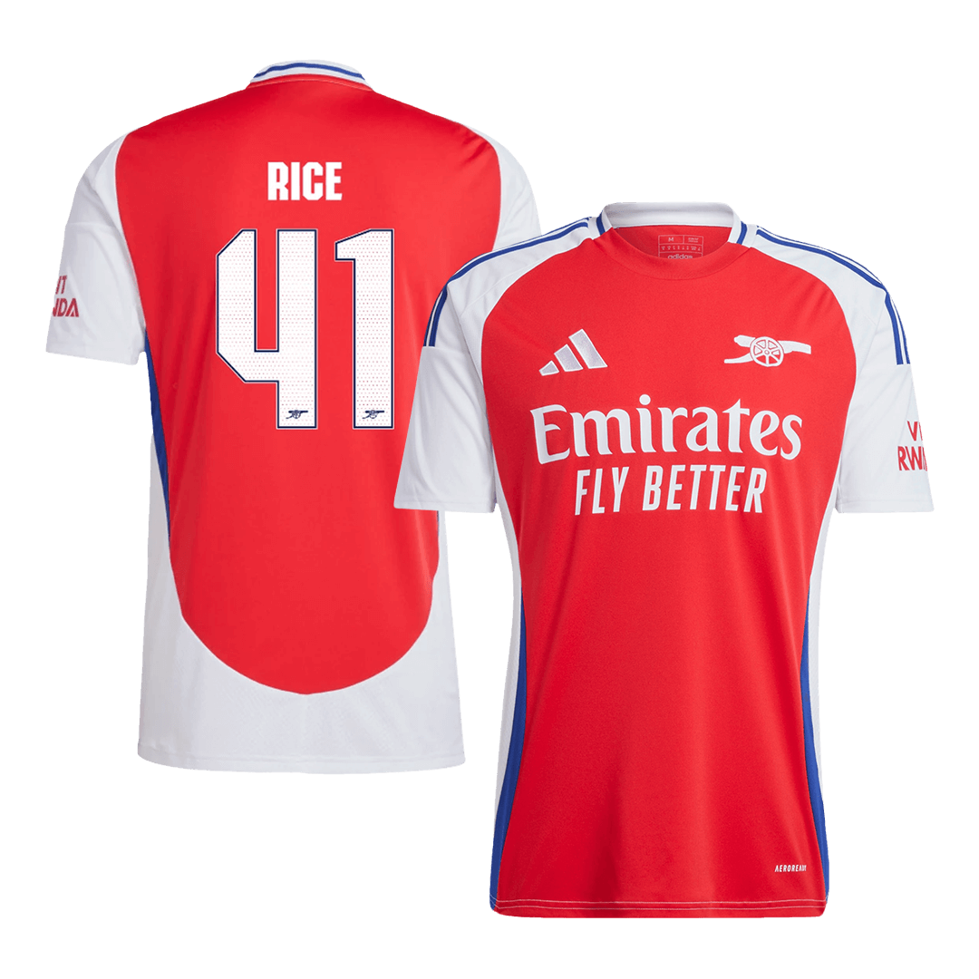 RICE #41 Arsenal Home Soccer Jersey  Red - UCL