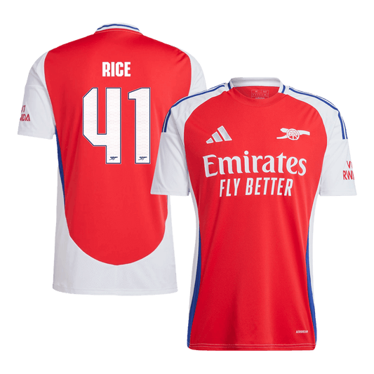 RICE #41 Arsenal Home Soccer Jersey  Red - UCL