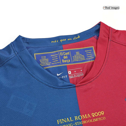 Retro MESSI #10 2008/09 Barcelona Home Long Sleeve Soccer Jersey - UCL Final