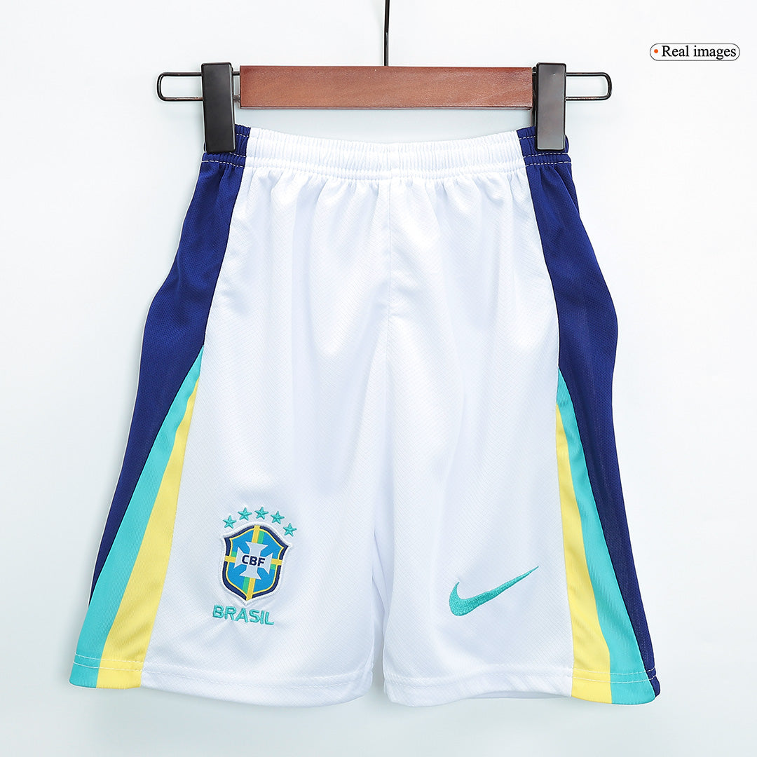 Kid's Brazil Away Soccer Jersey Kit(Jersey+Shorts) Copa America 2024