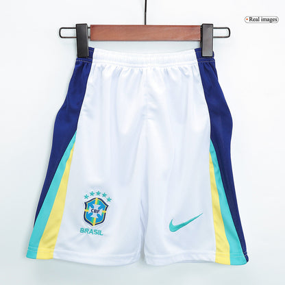 Kid's Brazil Away Soccer Jersey Kit(Jersey+Shorts) Copa America 2024