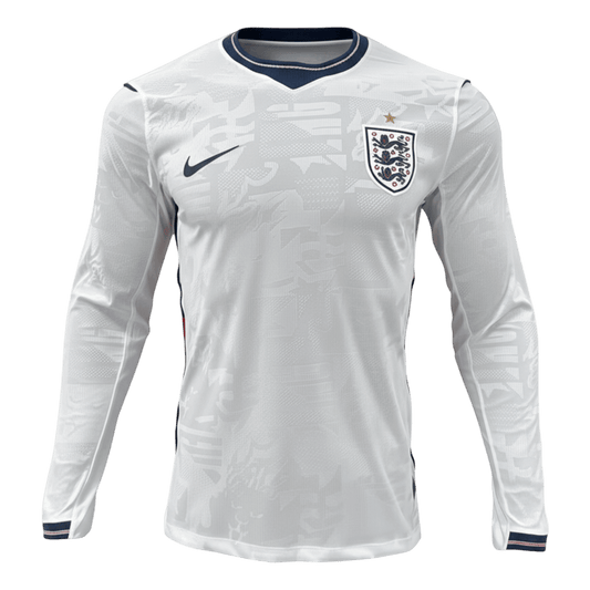 Authentic England Home Long Sleeve Soccer Jersey 2026