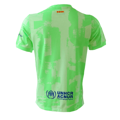 Barcelona Third Away Football Shirt Green - UCL (Spotify Logo Without Text)